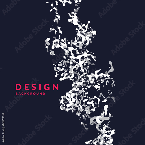 Bright abstract background with explosion of white splashes and word design. Vector illustration