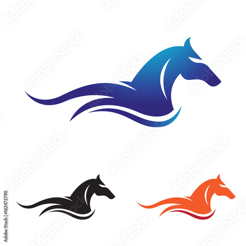 Horse Running Simple Silhouette Symbol Illustration