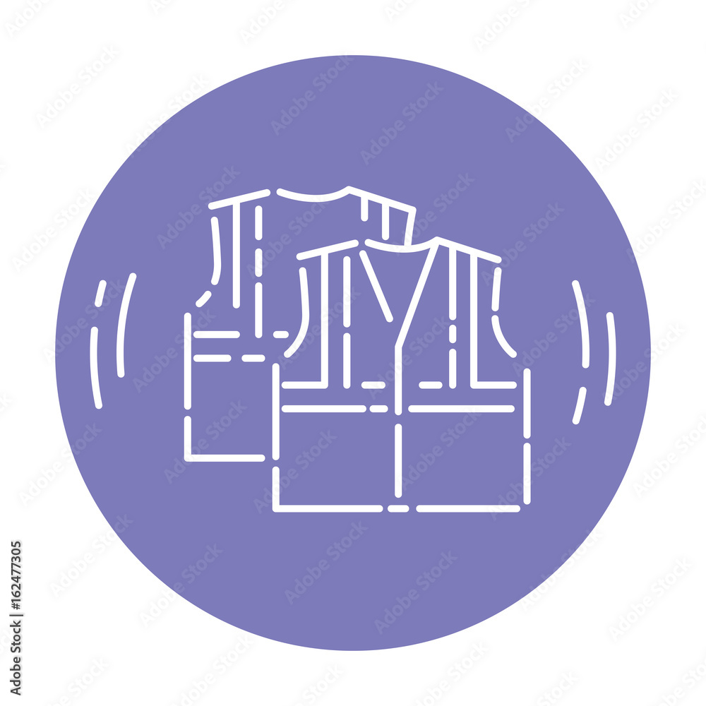 Road worker work vest line icon, detailed vector sign Road worker work vest line icon, detailed vector sign