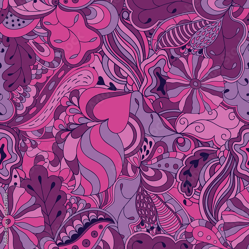 Seamless abstract hand-drawn waves pattern. 