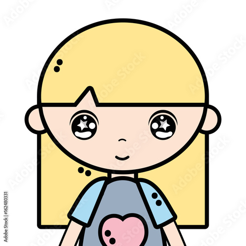 tender girl child with pijama and hairstyle
