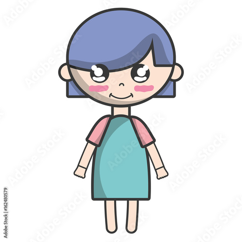 tender girl child with pijama and hairstyle