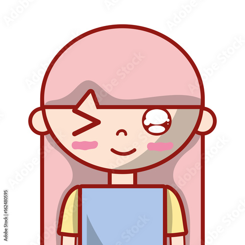tender girl child with pijama and hairstyle