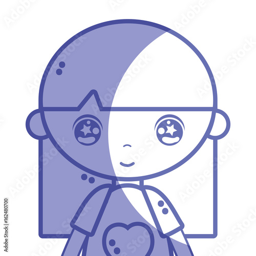 silhouette tender girl child with pijama and hairstyle