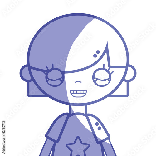 silhouette tender girl child with pijama and hairstyle
