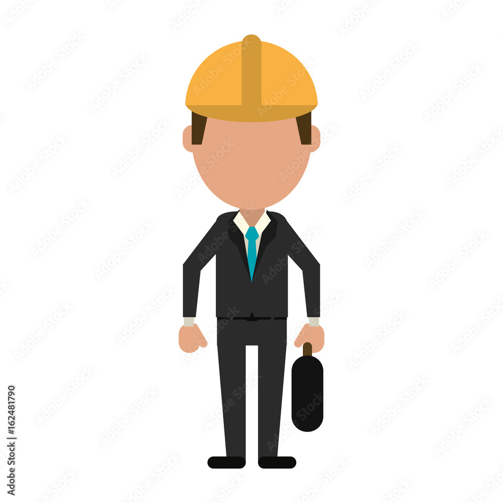 businessman avatar with industrial helmet icon image businessman avatar with industrial helmet icon image