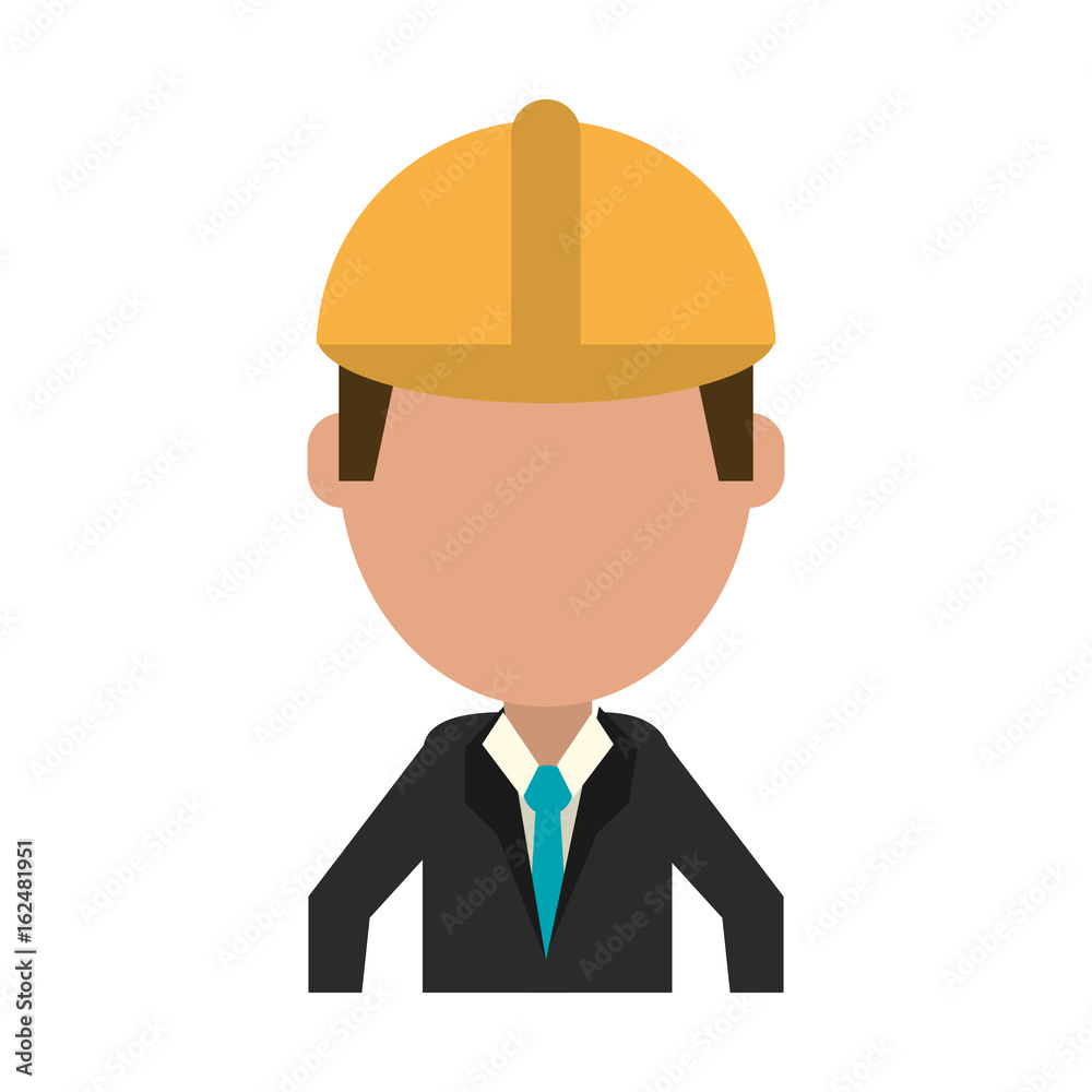 businessman avatar with industrial helmet icon image businessman avatar with industrial helmet icon image