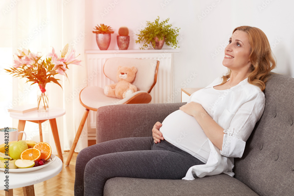 Pregnant woman relaxing