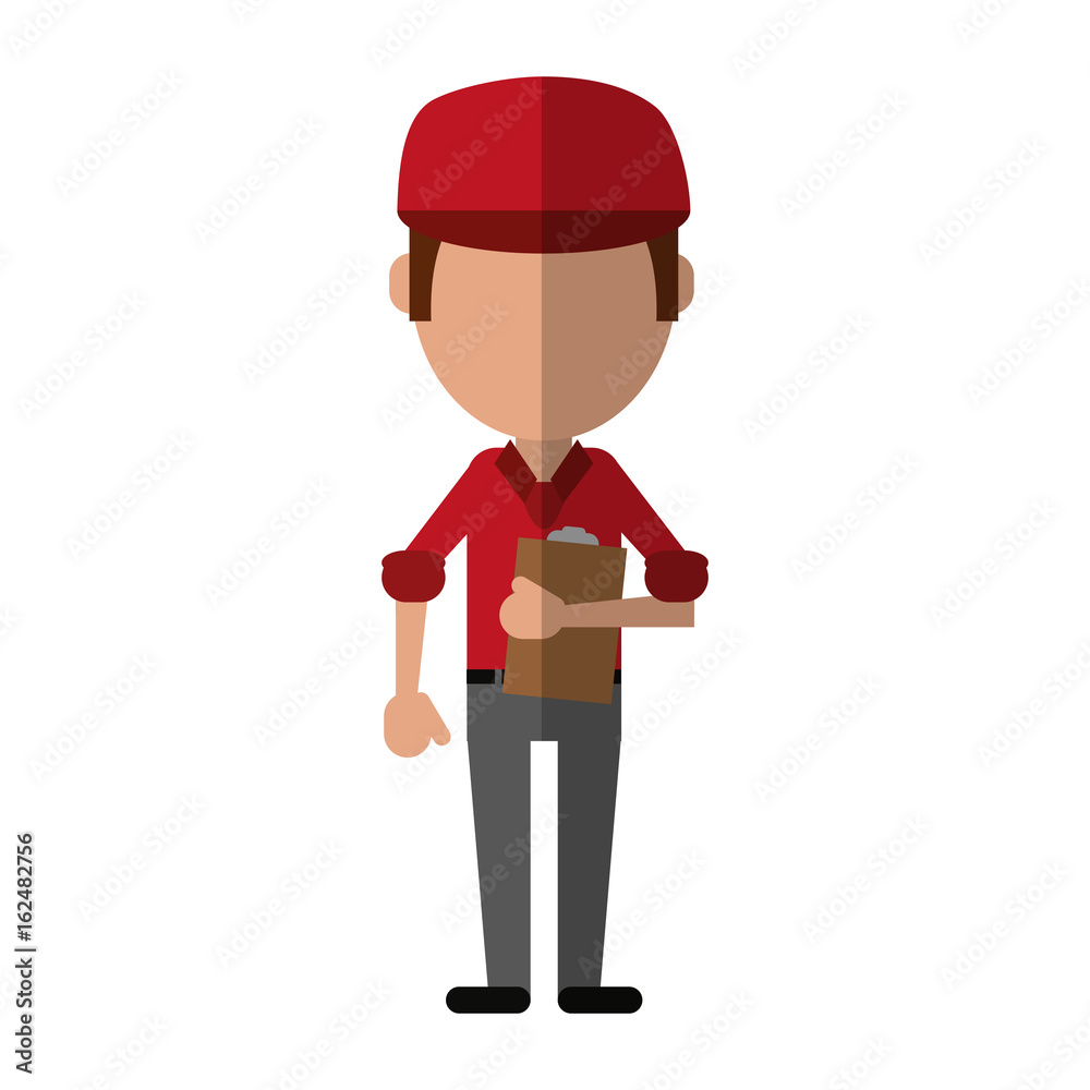 mailman or delivery guy with clipboard avatar icon image mailman or delivery guy with clipboard avatar icon image