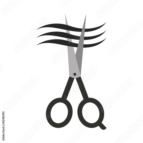 barbershop scissor with hair vector illustration design