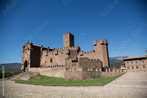 Ancient spanish castle Javier, Navarre, Spain. Cultural and historical spanish heritage, architectural sight.