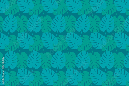 Trendy Tropical Leaves Background. Vector Pattern.