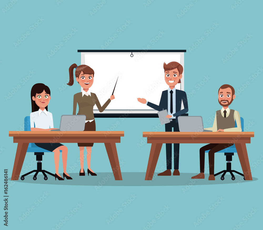 color background executive group of people in presentation color background executive group of people in presentation