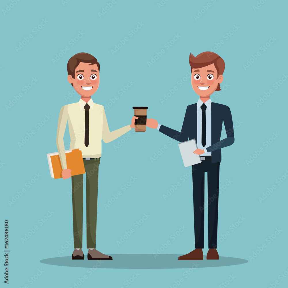 color background full body couple executive men color background full body couple executive men