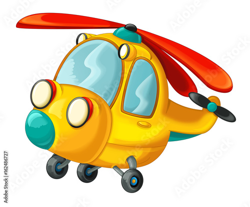 Cartoon happy and funny helicopter - illustration for children © honeyflavour