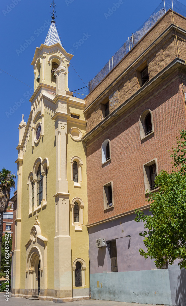 Colorful church in the historic center of Valencia