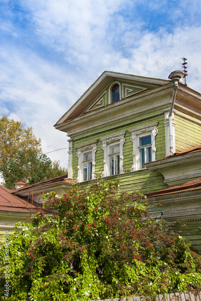 Russian tradition wooden house in Vologda, Russsia