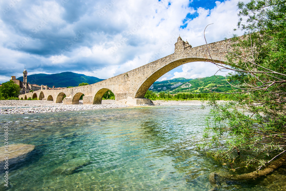 ancient medieval bridge - italian landscape Emilia Romagna Italy