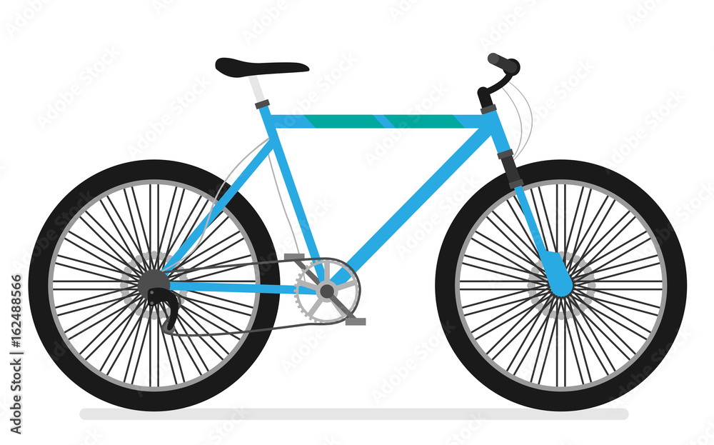 Fototapeta premium Flat vector bicycle isolated on white background