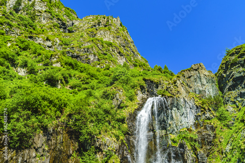 Beautiful waterfall in the mountains of Fagaras Romania