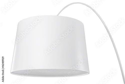 A Close Up Partial View of a white Floor Lamp. part of lamp isolated on white. photo