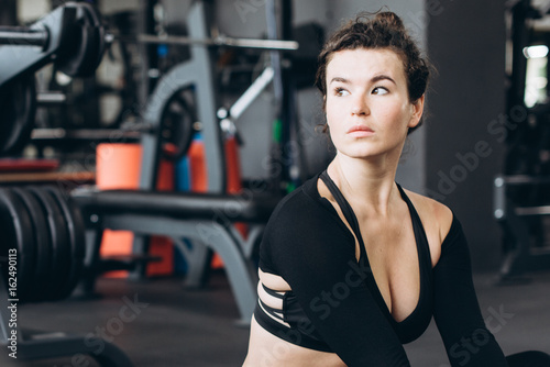 Portrait of amazing girl in the gym