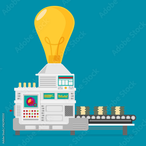 Vector idea create process of success about money