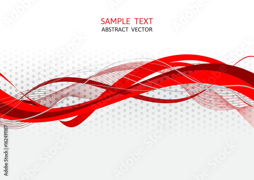 Red and gray wave abstract vector