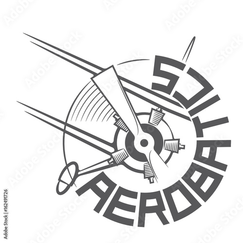 An illustration consisting of  images in the form of a sports airplane logo