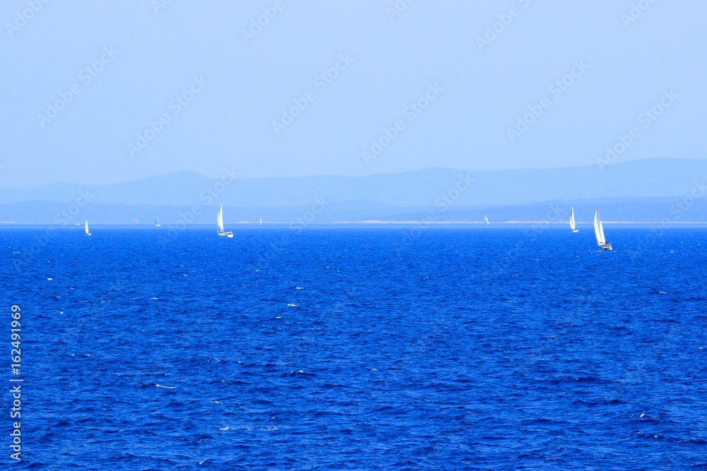 Sailing on Adriatic sea in Croatia