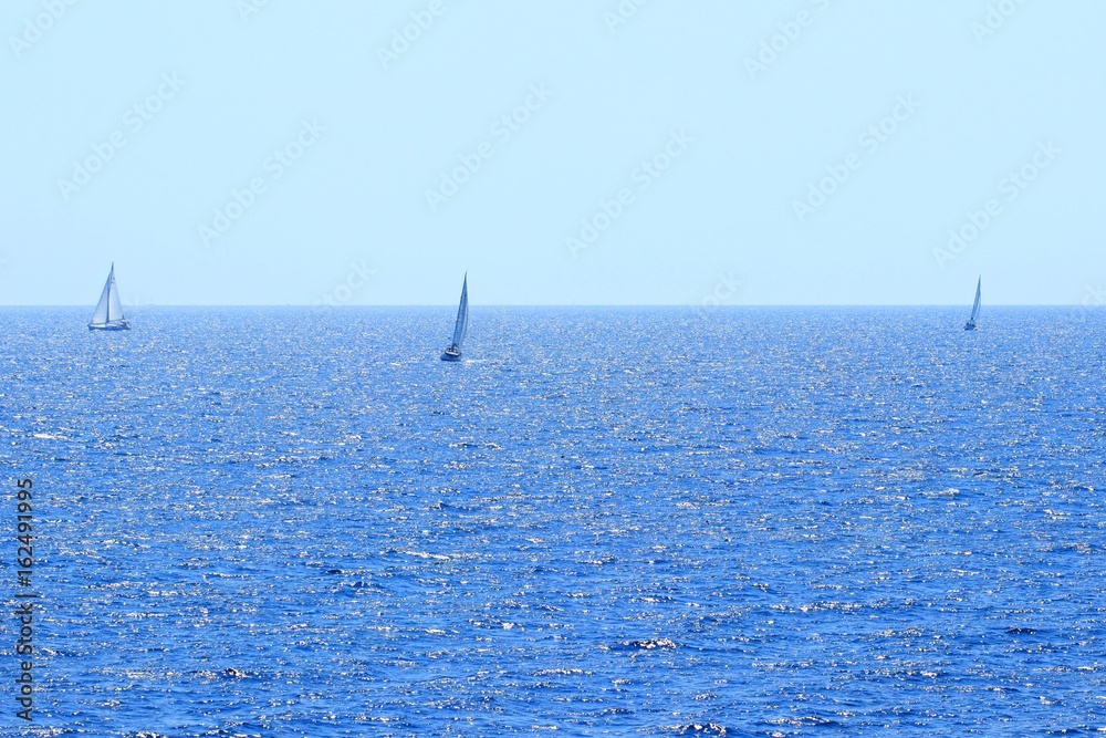 Fototapeta premium Sailing ships near Split, touristic destination on Adriatic sea in Croatia