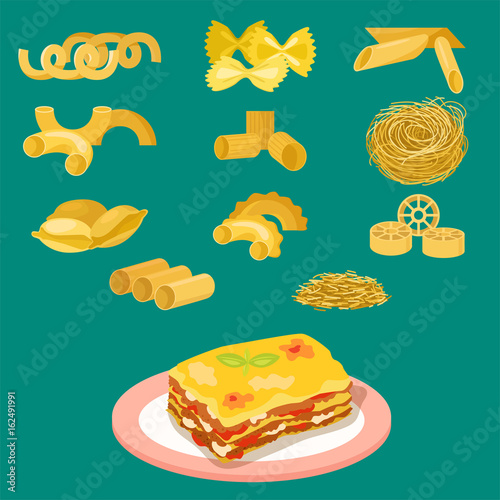 Different types of pasta whole wheat corn rice noodles organic food macaroni ...