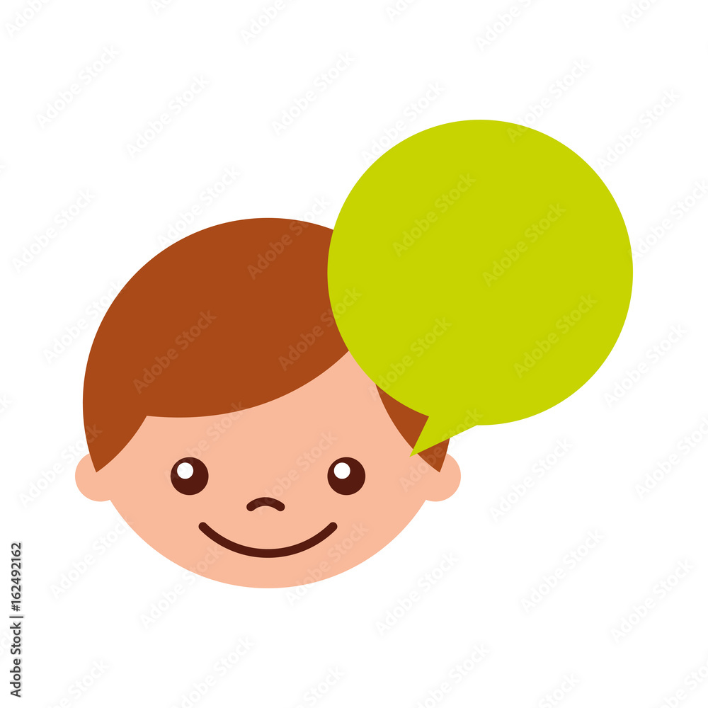 cute boy with speech bubble character vector illustration design cute boy with speech bubble character vector illustration design