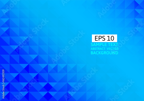 Abstract blue geometric triangle background with copy space