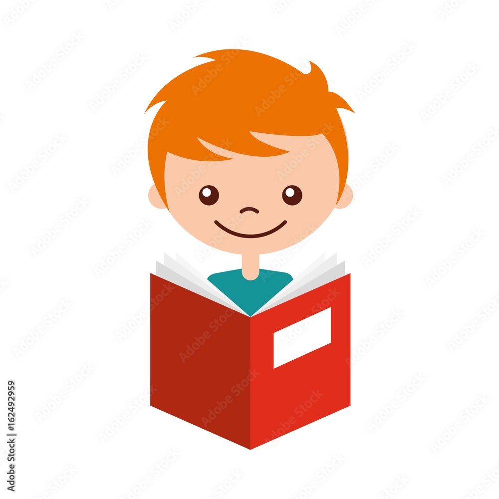 cute boy with book character icon vector illustration design cute boy with book character icon vector illustration design