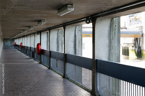 Thames Barrier passageway in London, part of the Thames Path national trail photo