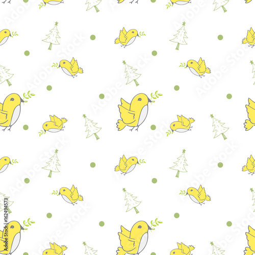 cute of bird seamless pattern vector