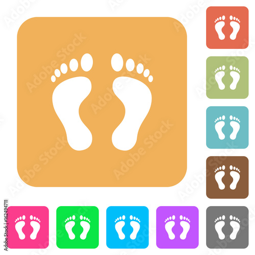 Human Footprints rounded square flat icons