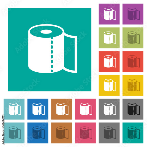 Paper towel square flat multi colored icons