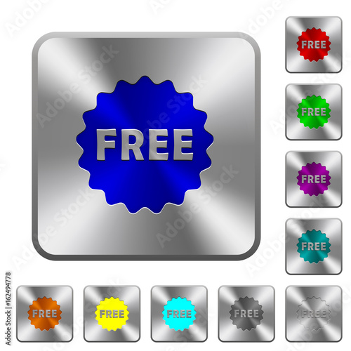 Free sticker rounded square steel buttons