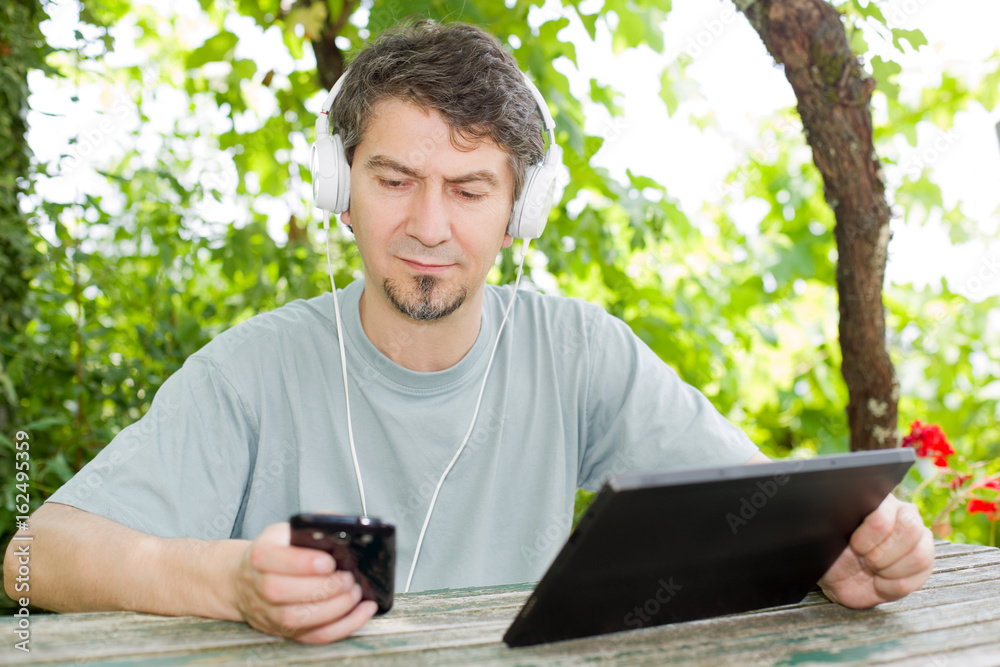 man with tablet man with tablet