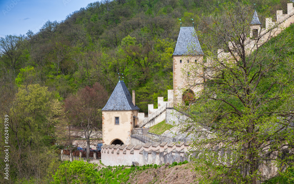 Karlstejn castle walls and towers, Czech Republic