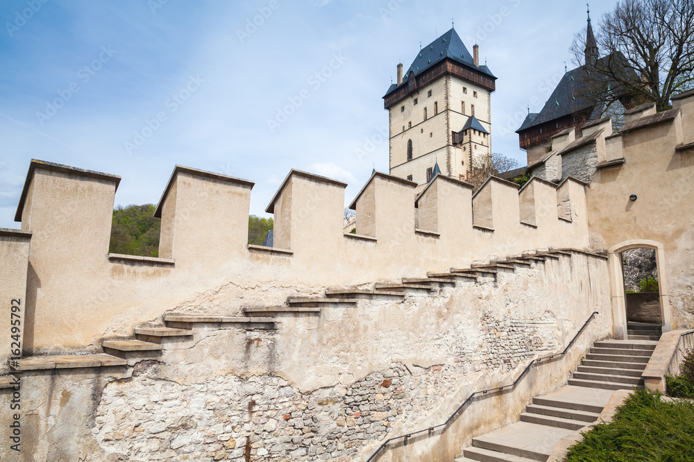 Karlstejn gothic castle facade, Czech Republic