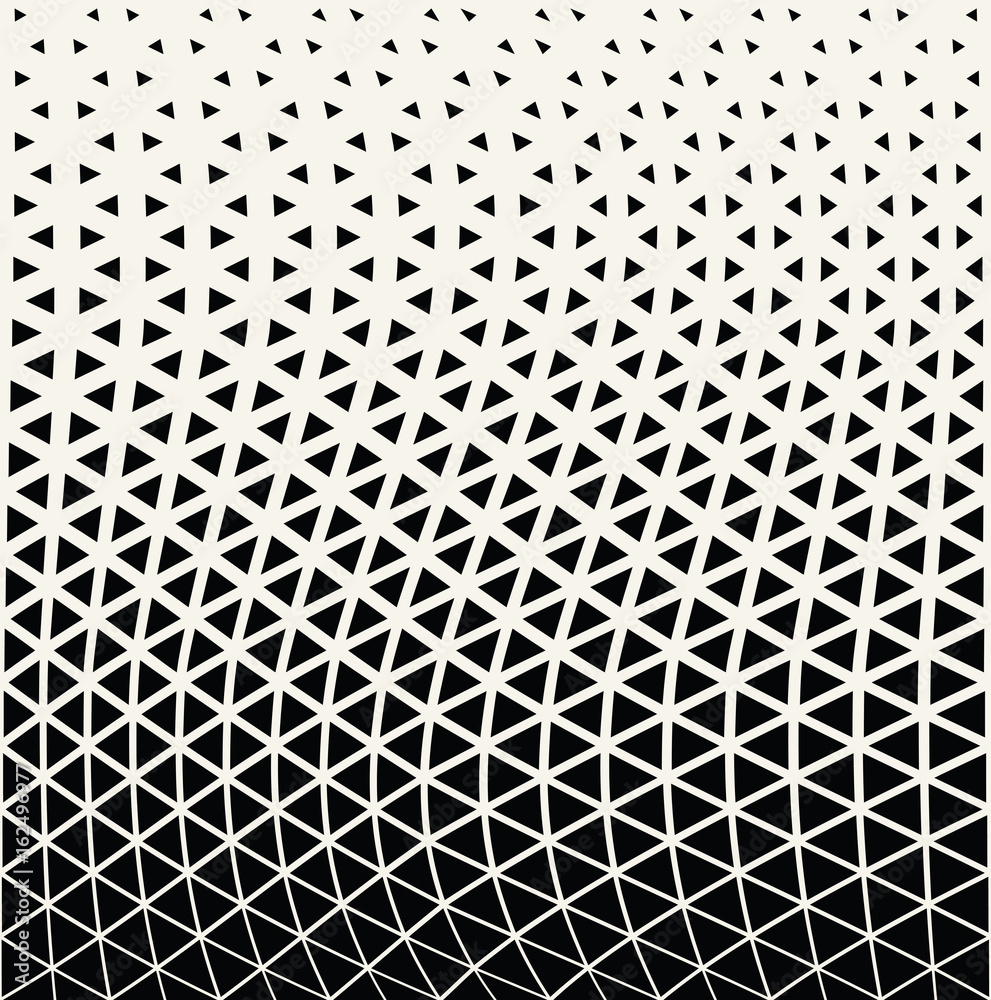 Abstract geometric triangle halftone gradient vector pattern