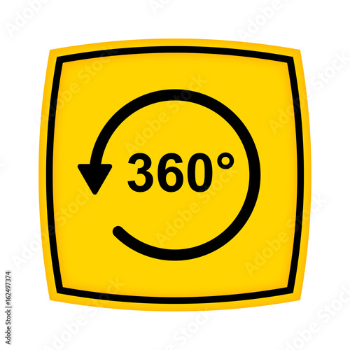 gelbes Schild - Icon - 360 Grad Panorama