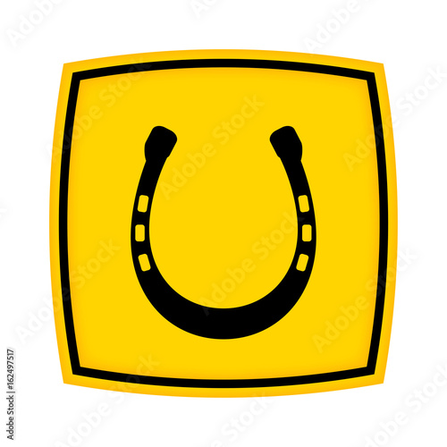 gelbes Schild - Icon - Hufeisen