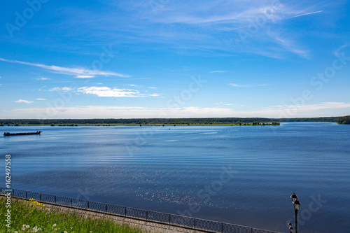 The shore of the grandiose Russian Volga river near the town of Myshkin on a summer day. Yaroslavl region   © ironstuffy