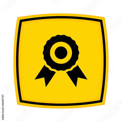 gelbes Schild - Icon - Rosette