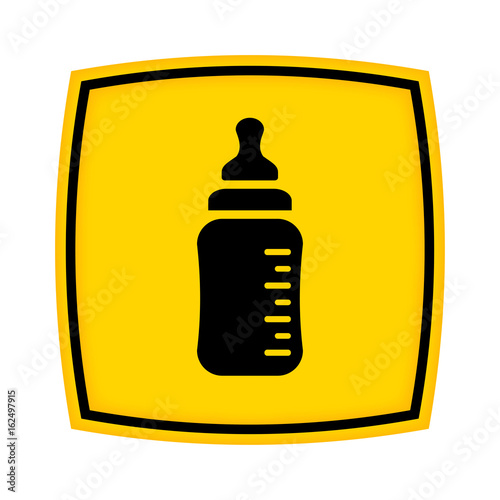 gelbes Schild - Icon - Babyflasche