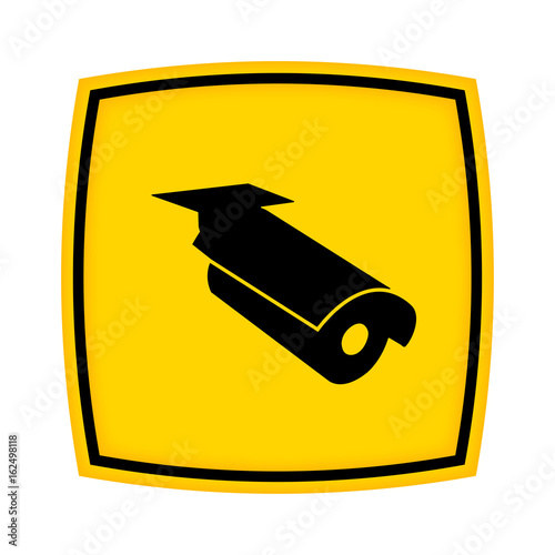 gelbes Schild - Icon - Überwachungskamera